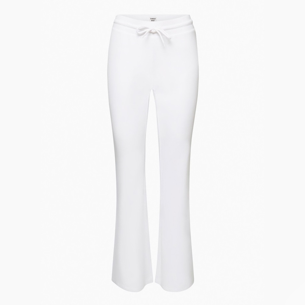 Aritzia Sunday Best Baby Waffle Pant - White Waffle-knit kick-flare pants